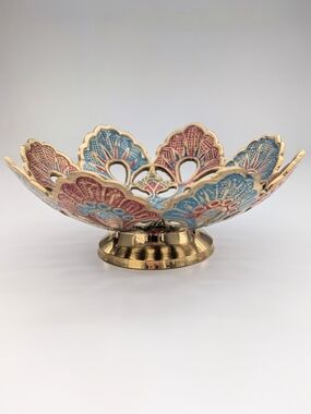 Decorative Lotus Petal Small Centerpiece/Serving Piece/Accent Piece w/Cut-Outs